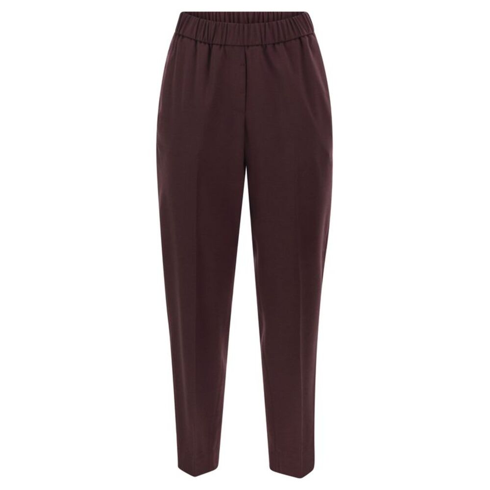 Peserico Women Virgin Wool Trousers With Elasticated Waistband